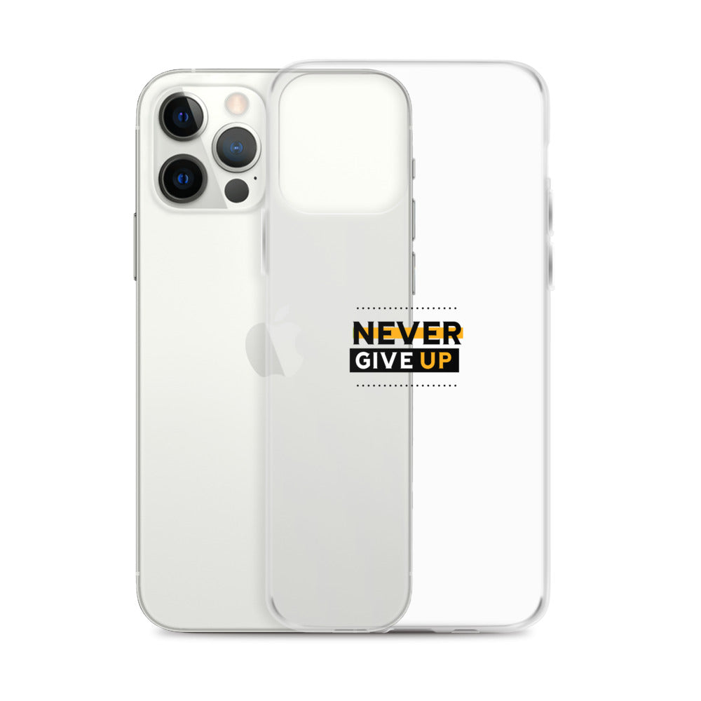 NEVER GIVE UP- iPhone Case Transparent