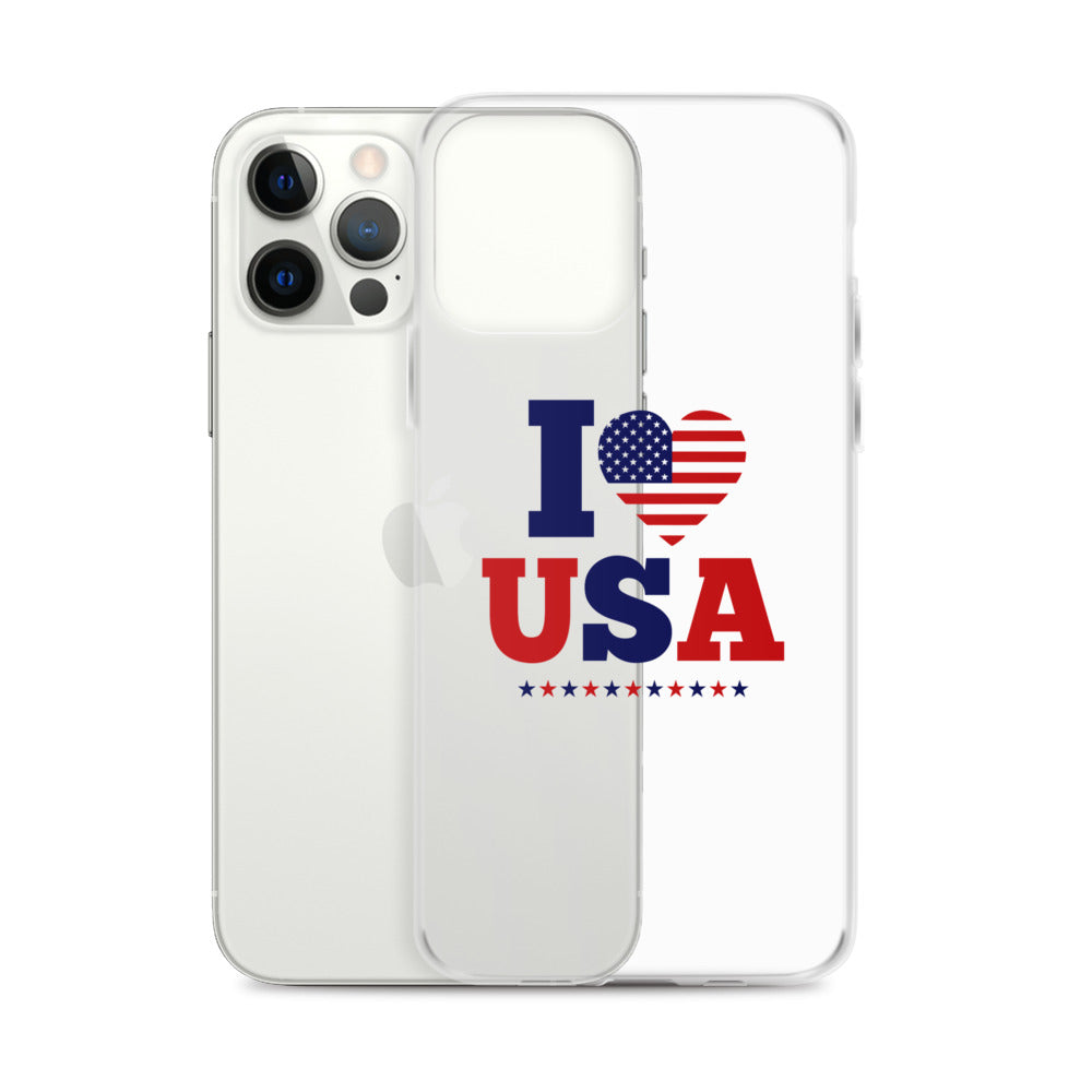 I LOVE USA - iPhone Case Transparent
