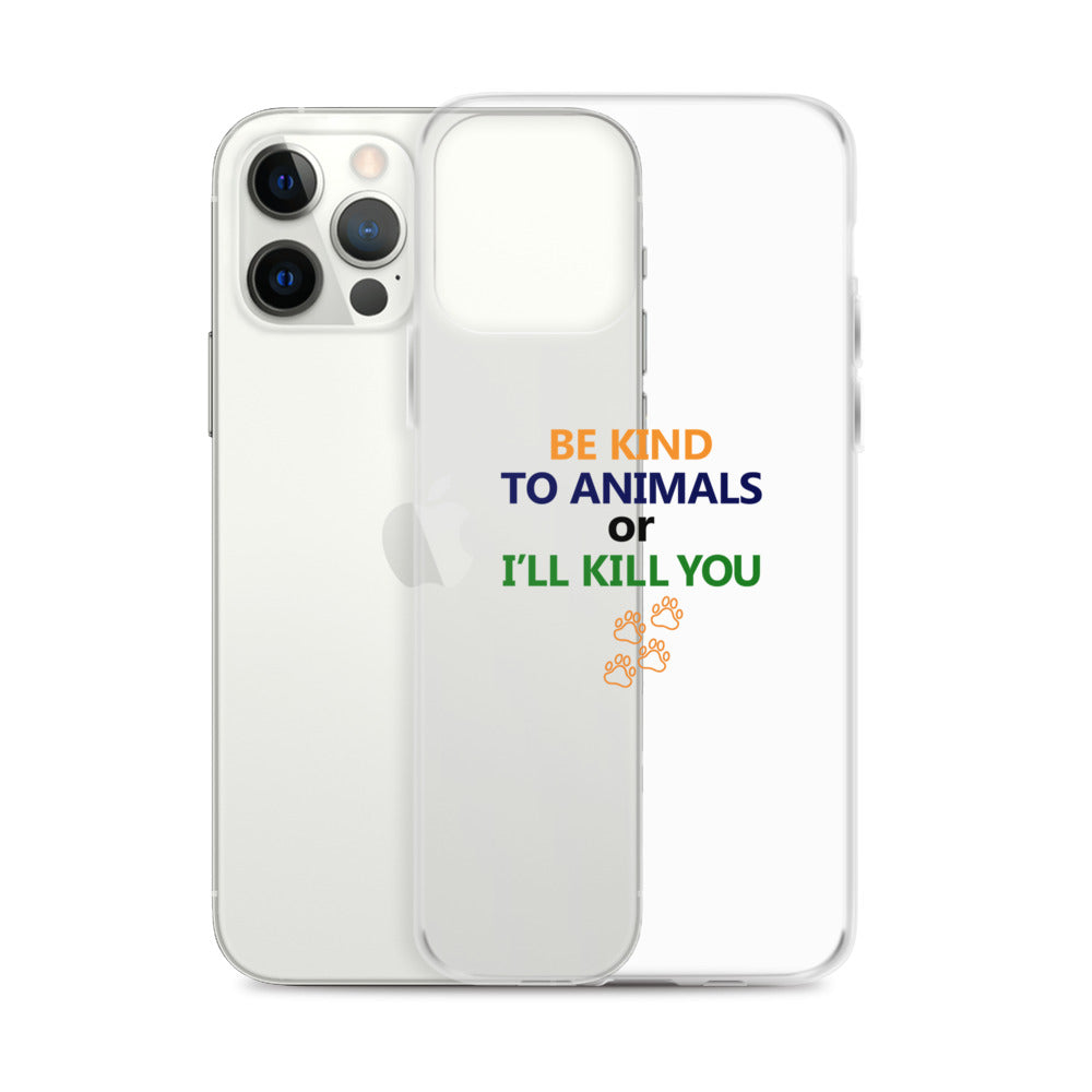 BE KIND TO ANIMALS - iPhone Case Transparent