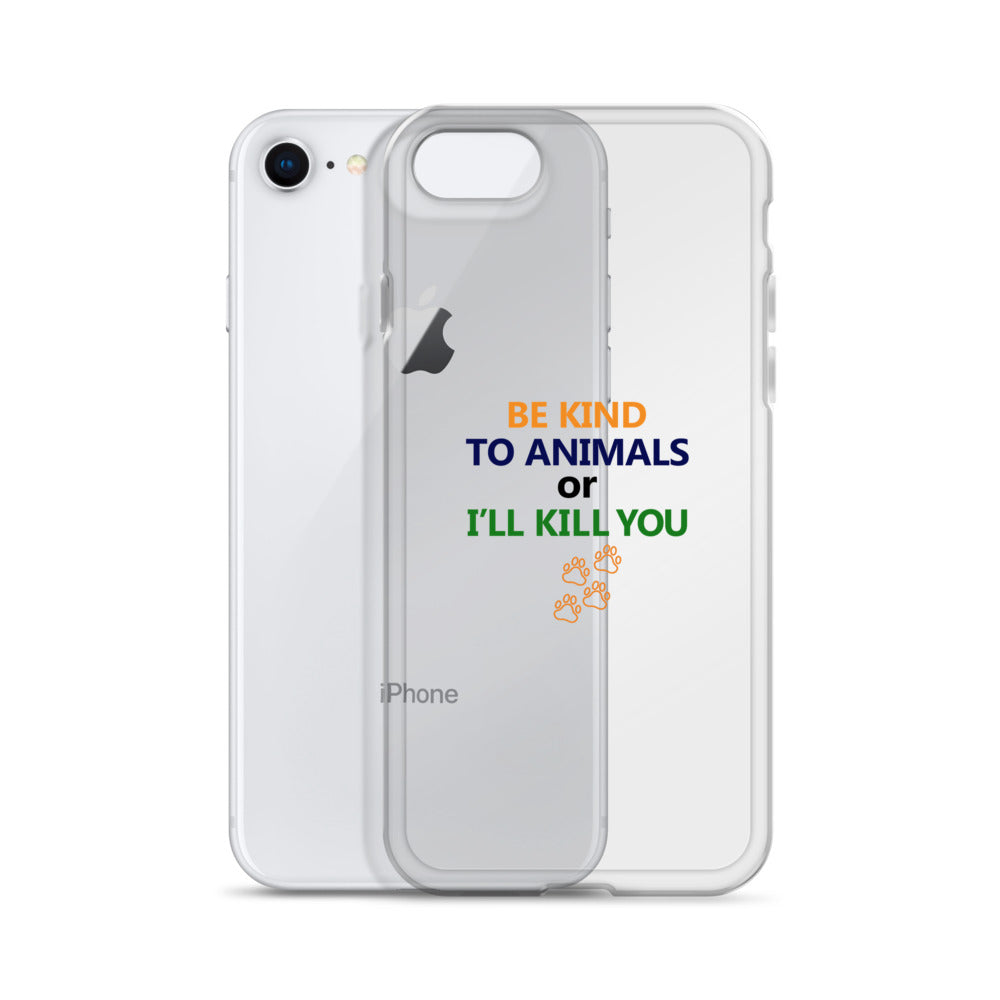 BE KIND TO ANIMALS - iPhone Case Transparent