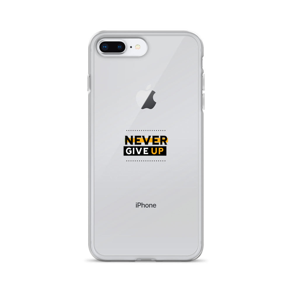 NEVER GIVE UP- iPhone Case Transparent