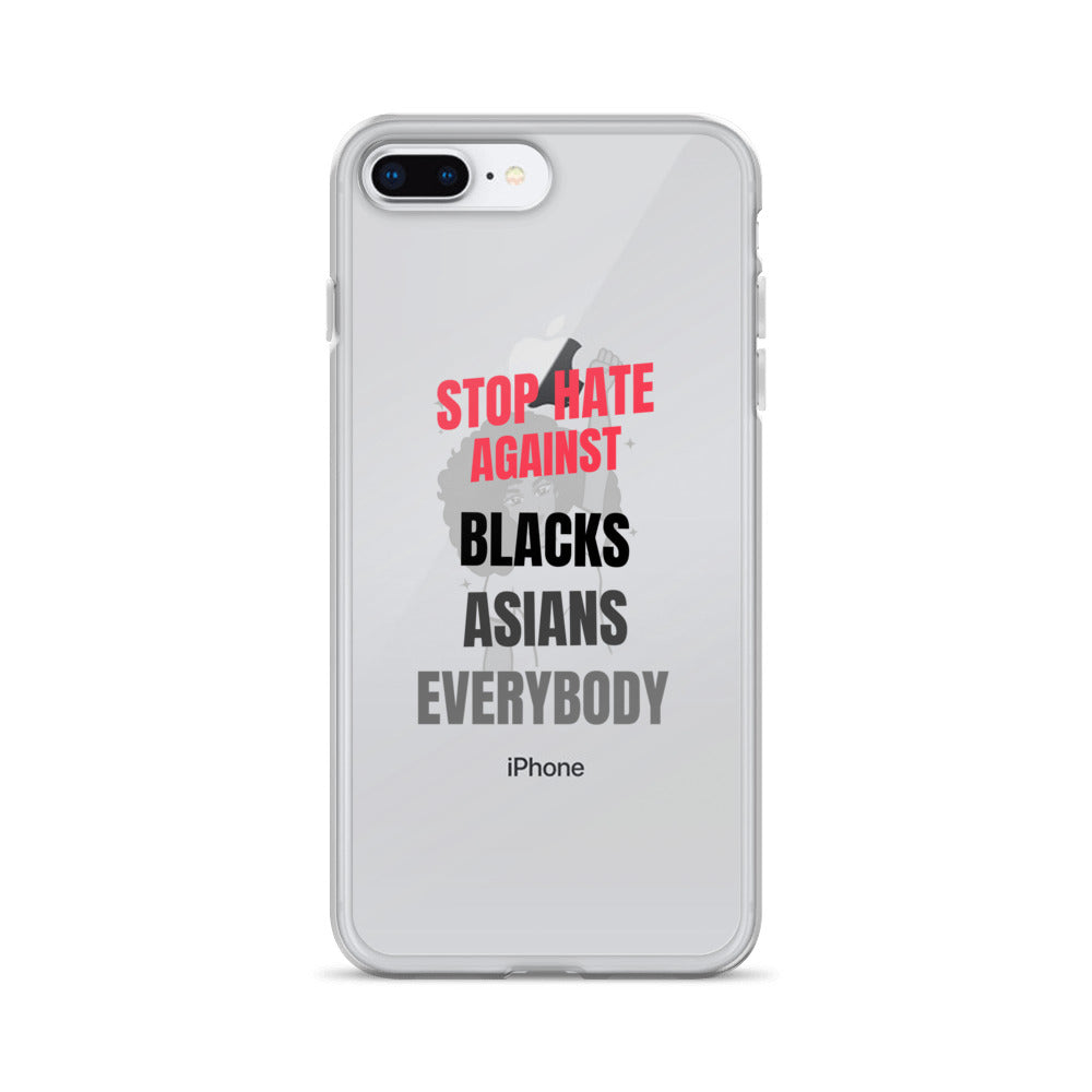 STOP HATE AGAINST EVERYBODY - iPhone Case Transparent