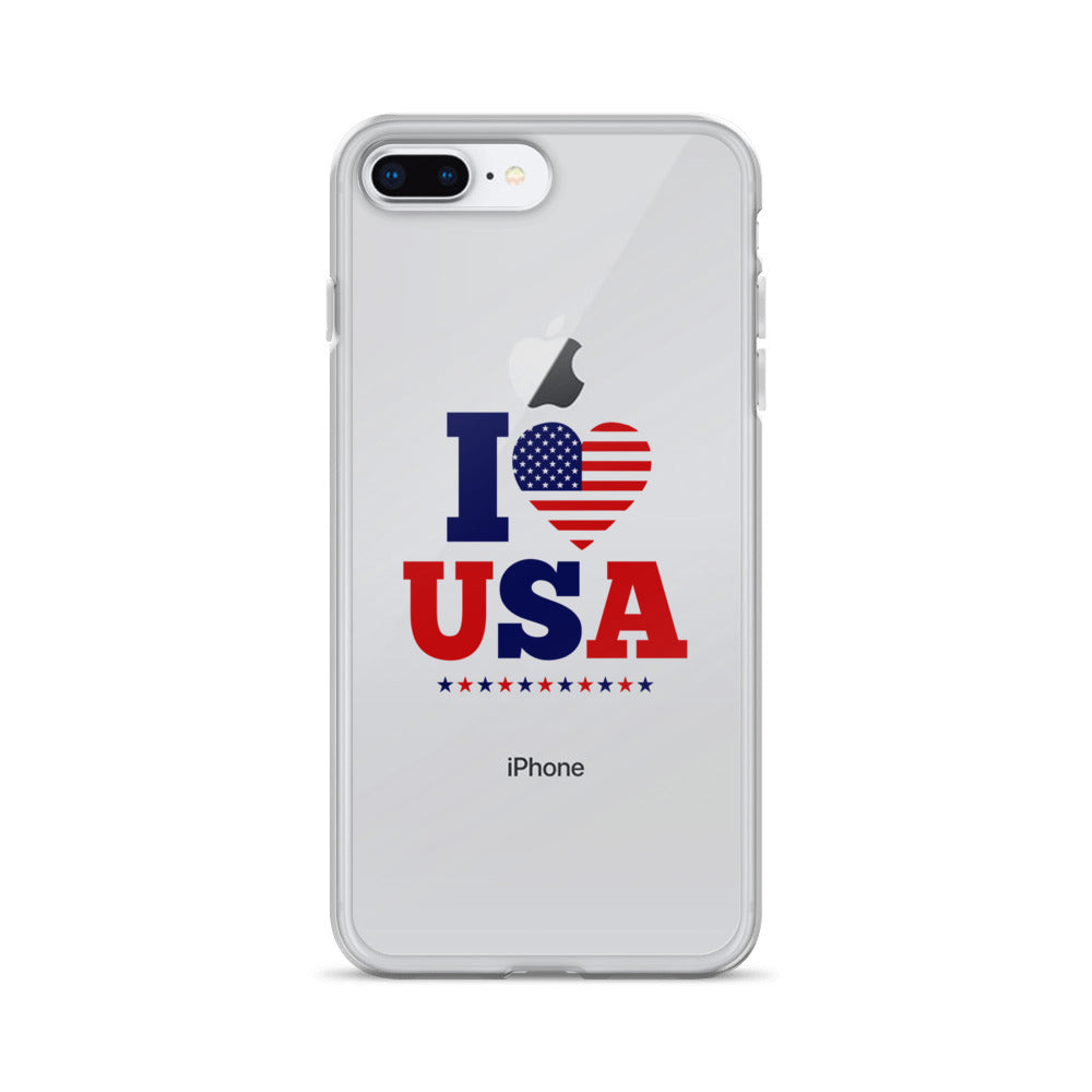 I LOVE USA - iPhone Case Transparent