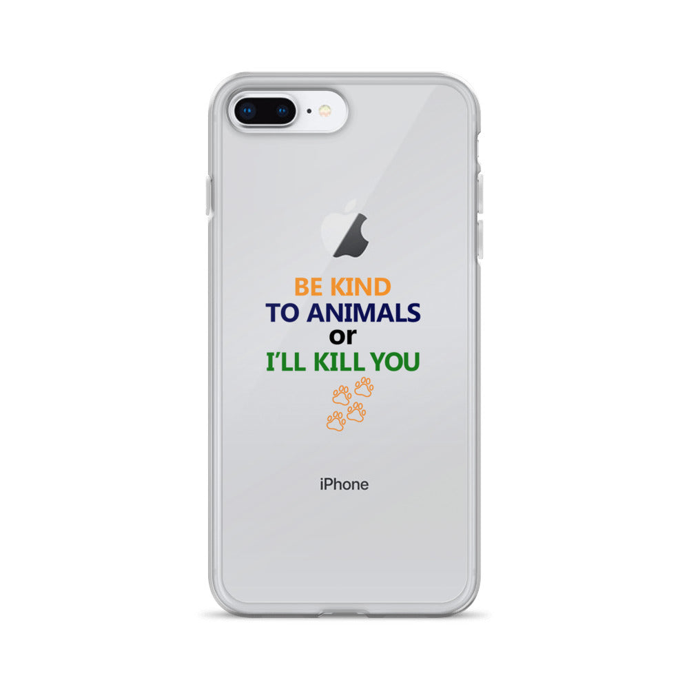 BE KIND TO ANIMALS - iPhone Case Transparent