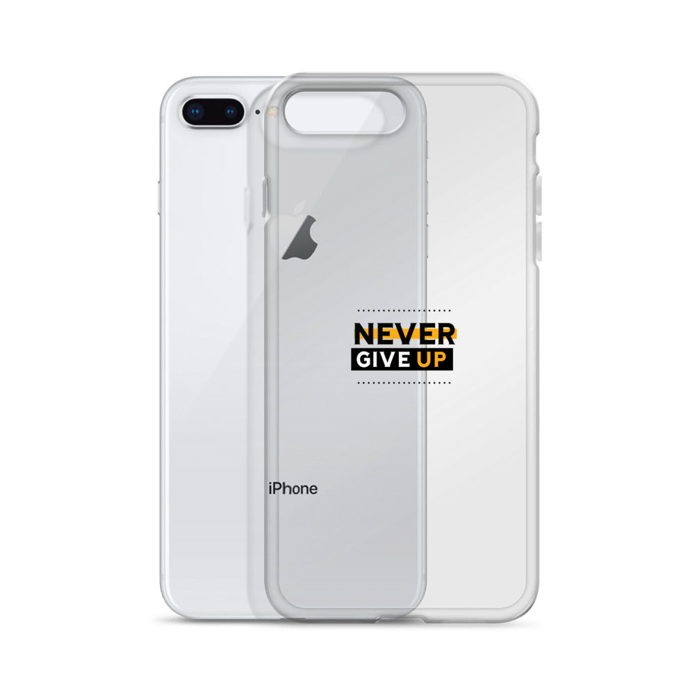 NEVER GIVE UP- iPhone Case Transparent