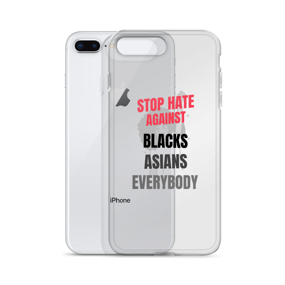 STOP HATE AGAINST EVERYBODY - iPhone Case Transparent