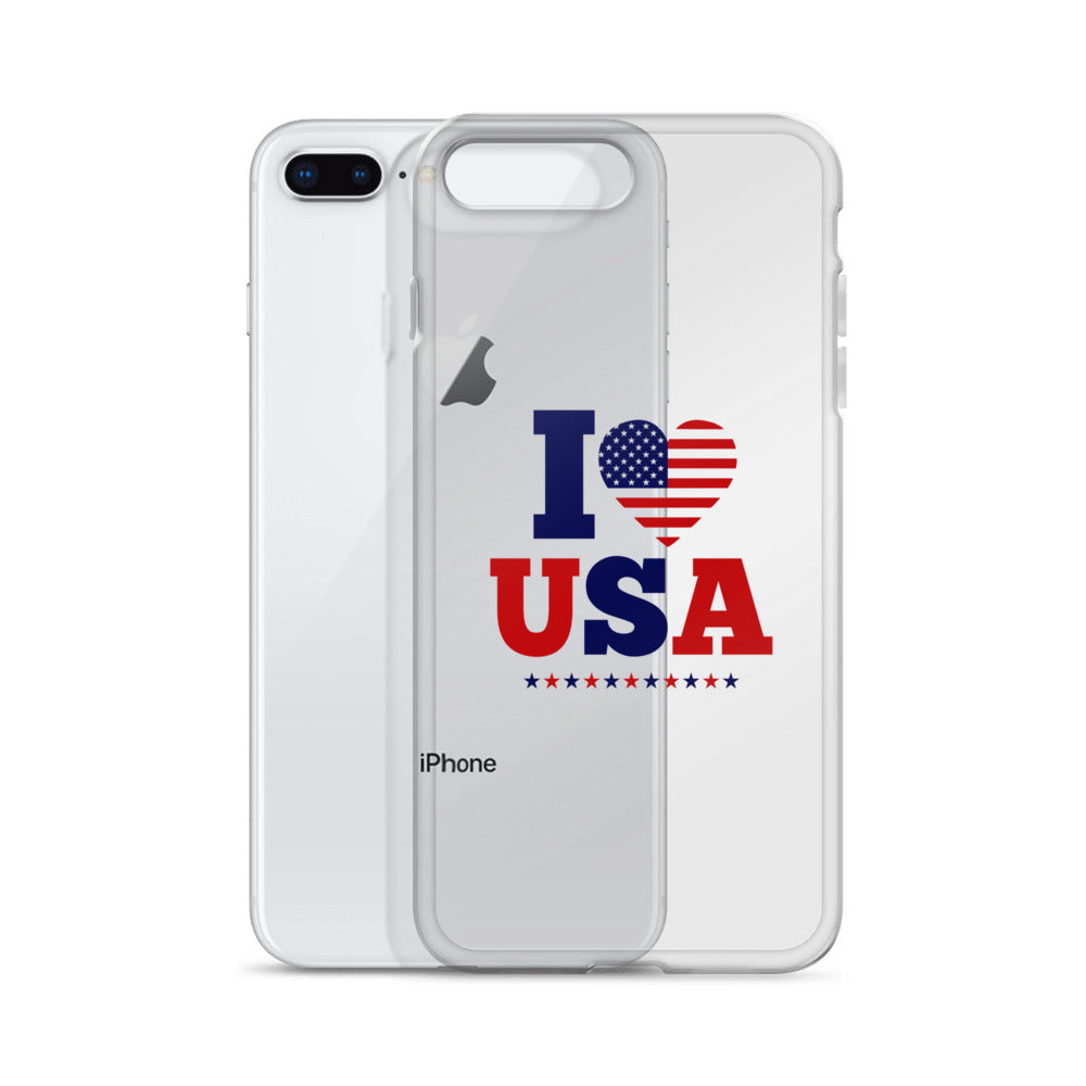 I LOVE USA - iPhone Case Transparent