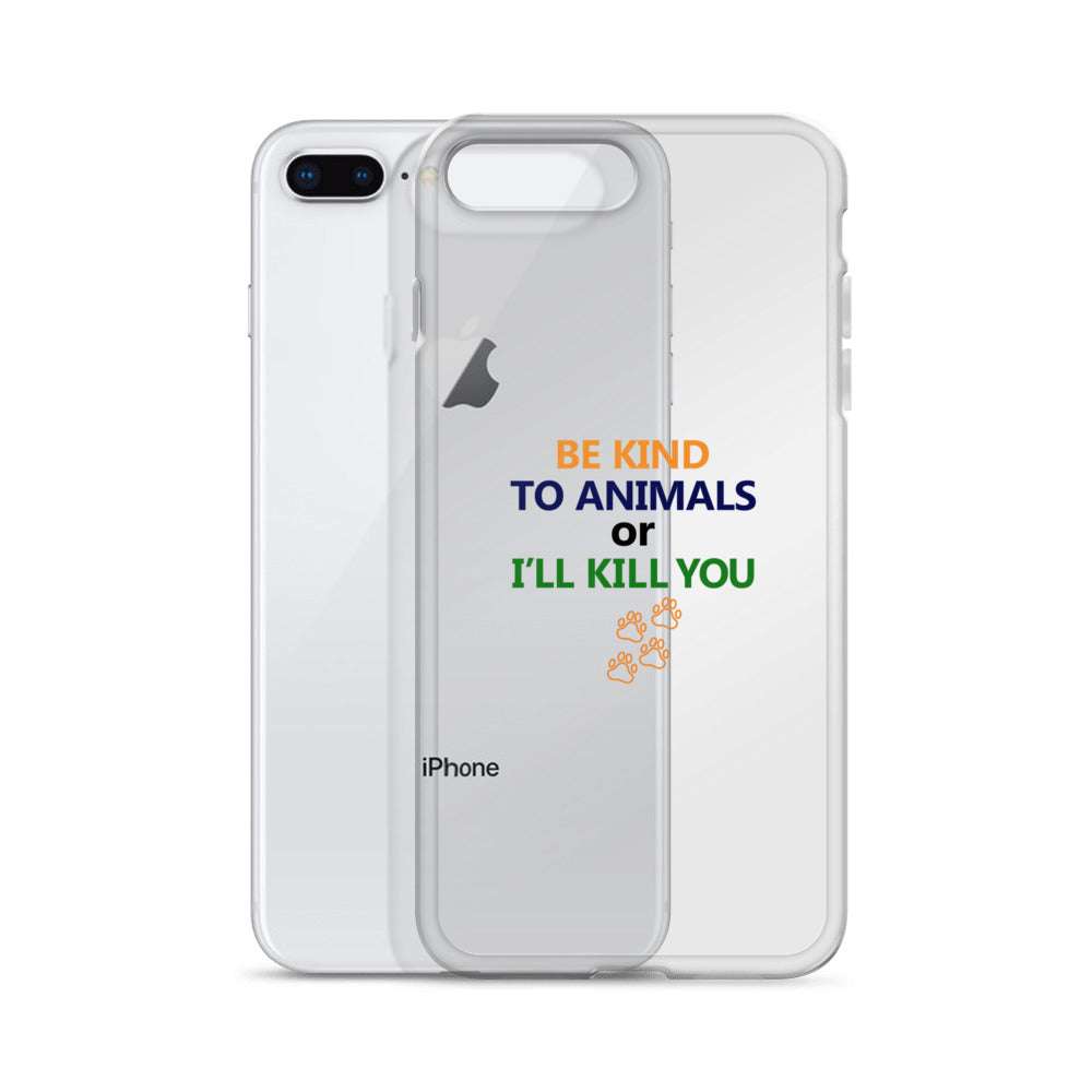 BE KIND TO ANIMALS - iPhone Case Transparent