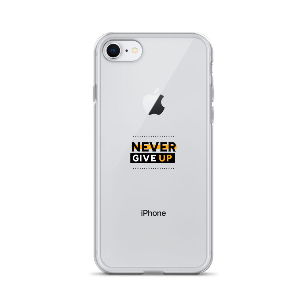 NEVER GIVE UP- iPhone Case Transparent