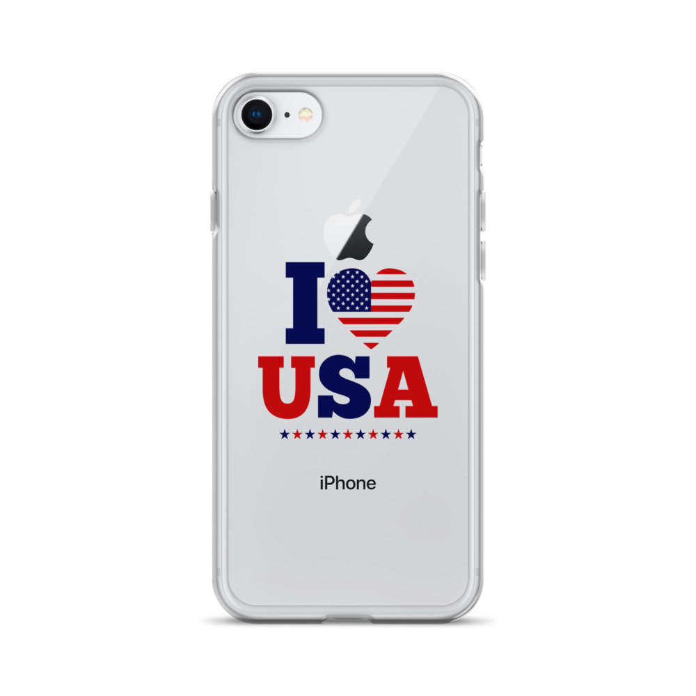 I LOVE USA - iPhone Case Transparent