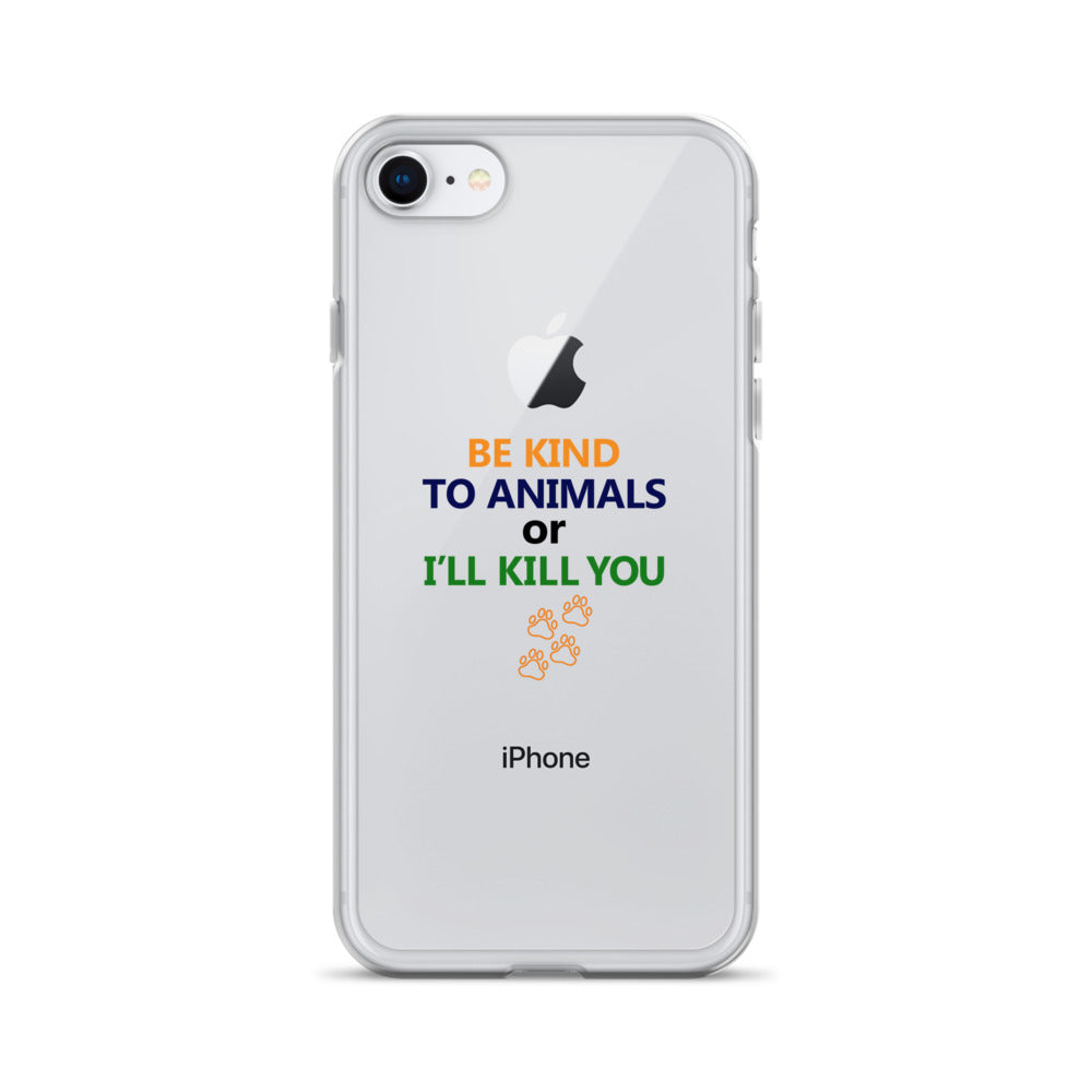 BE KIND TO ANIMALS - iPhone Case Transparent