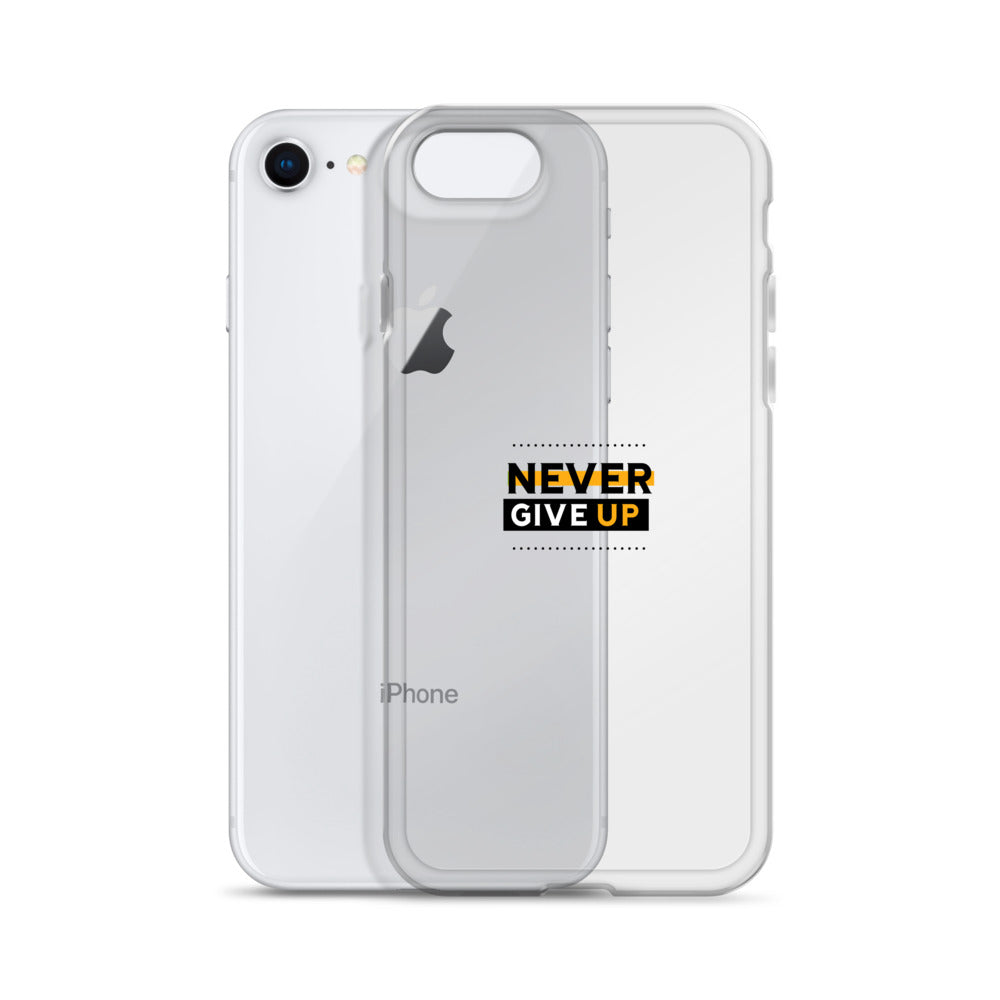 NEVER GIVE UP- iPhone Case Transparent