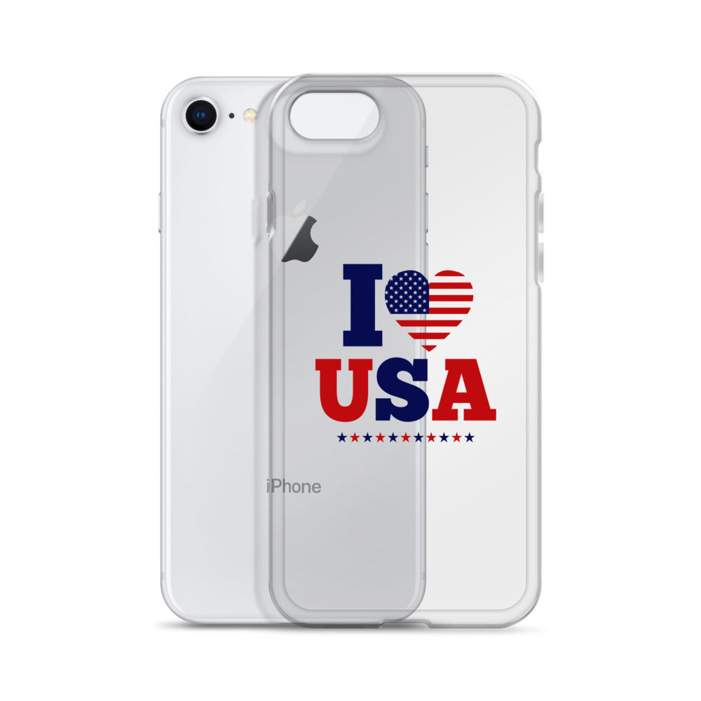 I LOVE USA - iPhone Case Transparent
