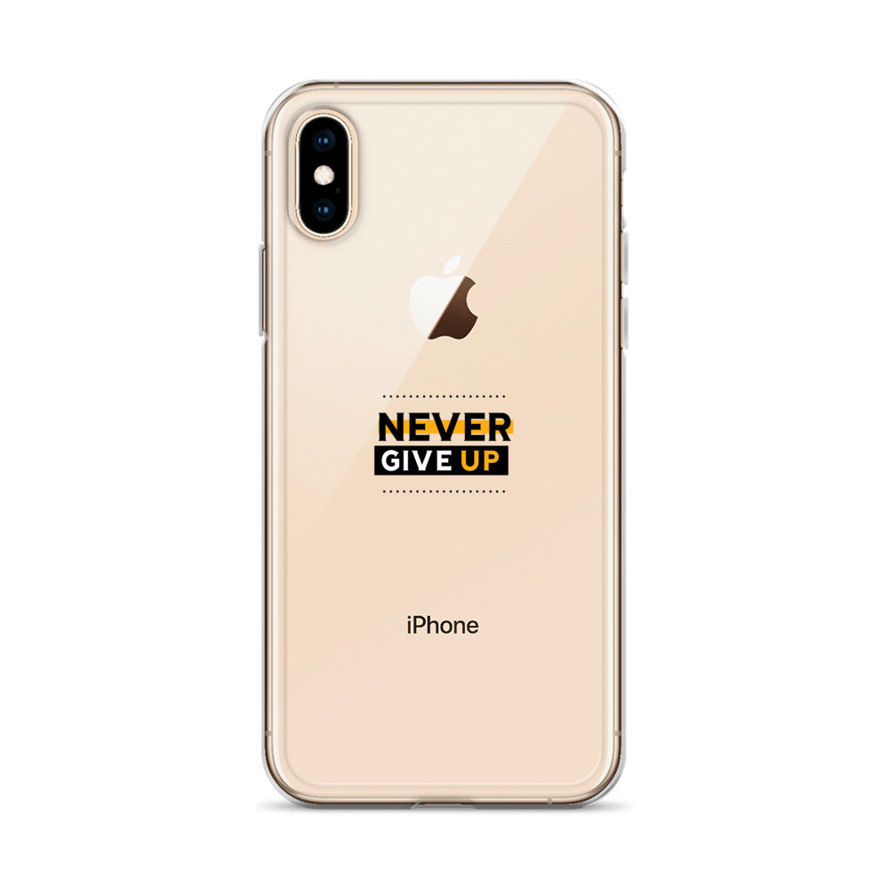 NEVER GIVE UP- iPhone Case Transparent