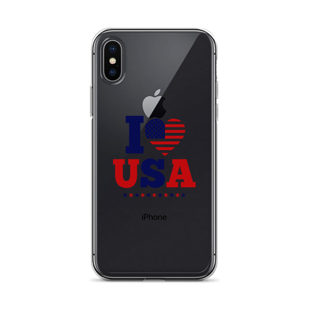I LOVE USA - iPhone Case Transparent