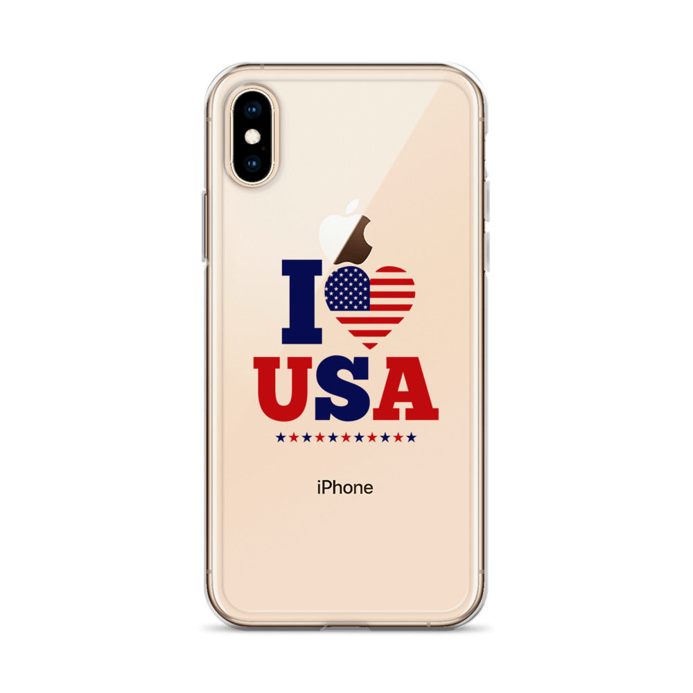 I LOVE USA - iPhone Case Transparent