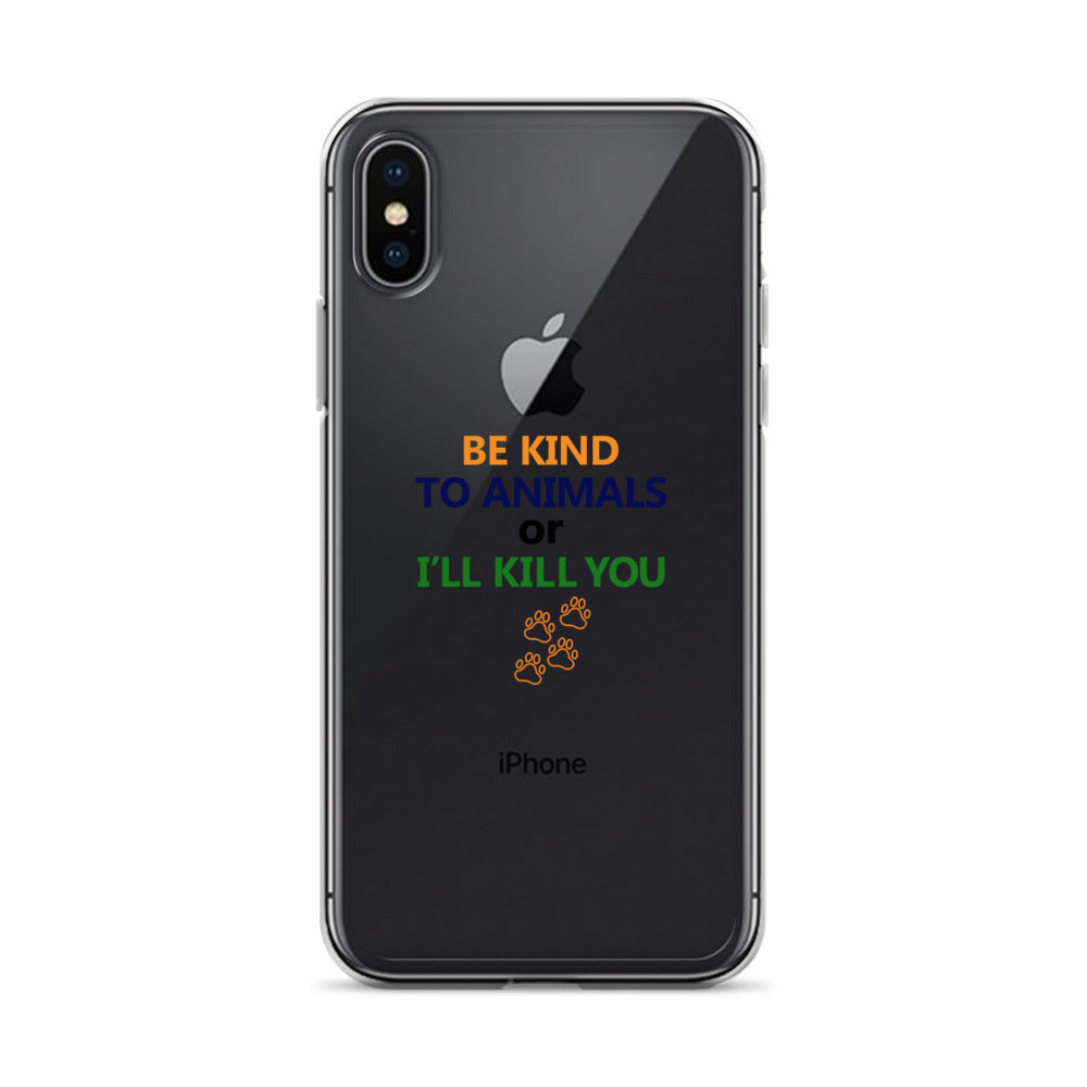 BE KIND TO ANIMALS - iPhone Case Transparent