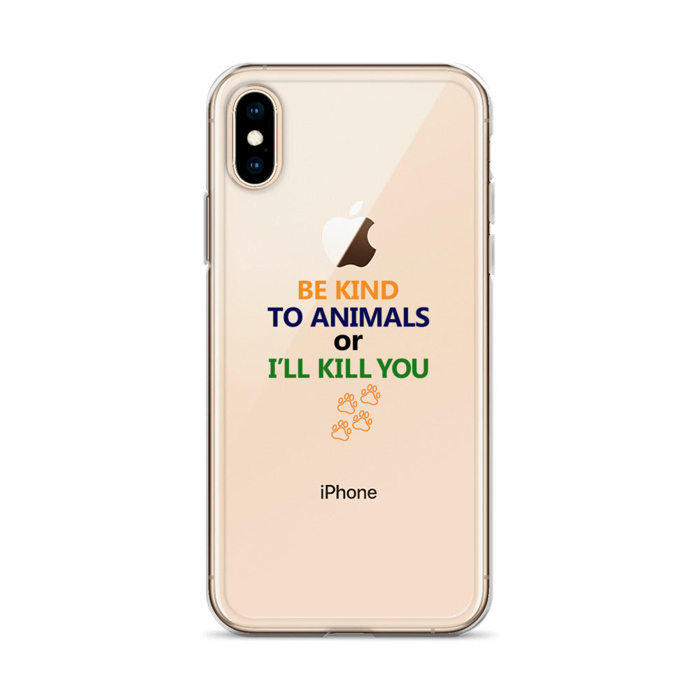 BE KIND TO ANIMALS - iPhone Case Transparent