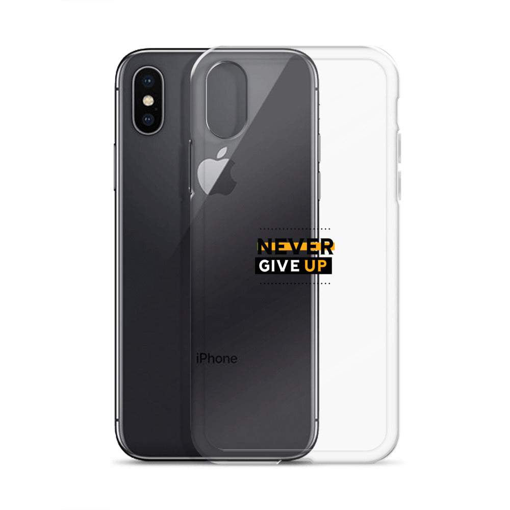 NEVER GIVE UP- iPhone Case Transparent