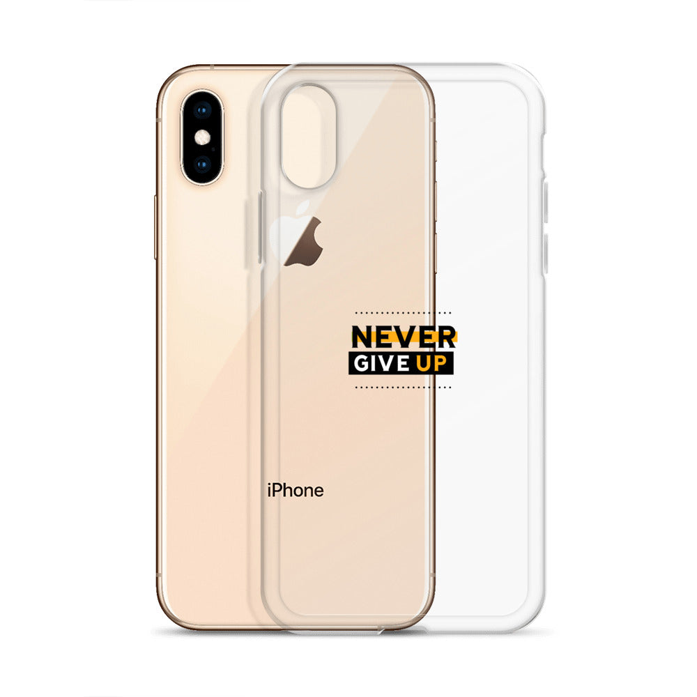 NEVER GIVE UP- iPhone Case Transparent