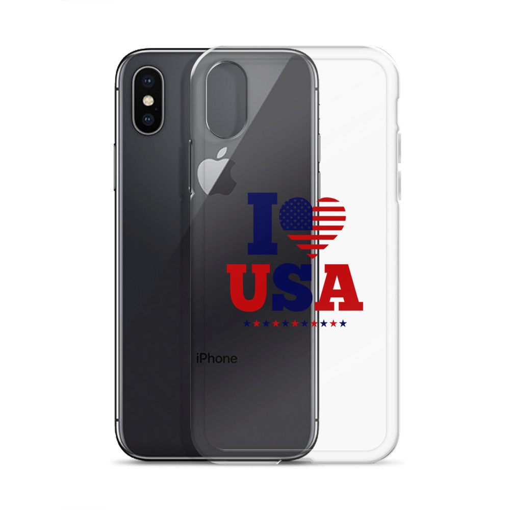 I LOVE USA - iPhone Case Transparent