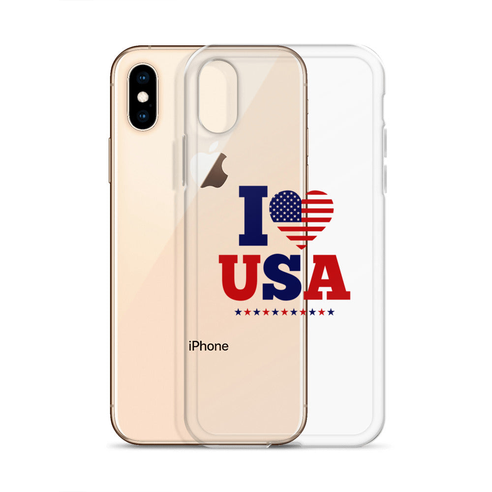 I LOVE USA - iPhone Case Transparent