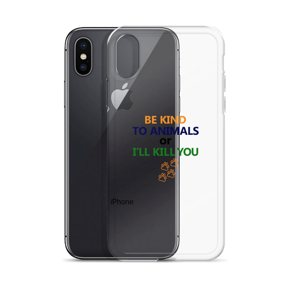 BE KIND TO ANIMALS - iPhone Case Transparent