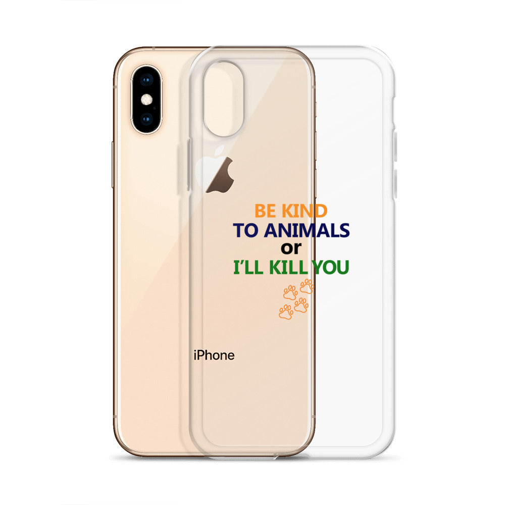 BE KIND TO ANIMALS - iPhone Case Transparent