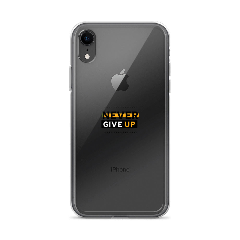 NEVER GIVE UP- iPhone Case Transparent