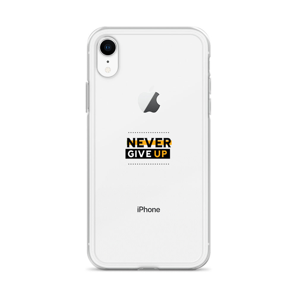 NEVER GIVE UP- iPhone Case Transparent