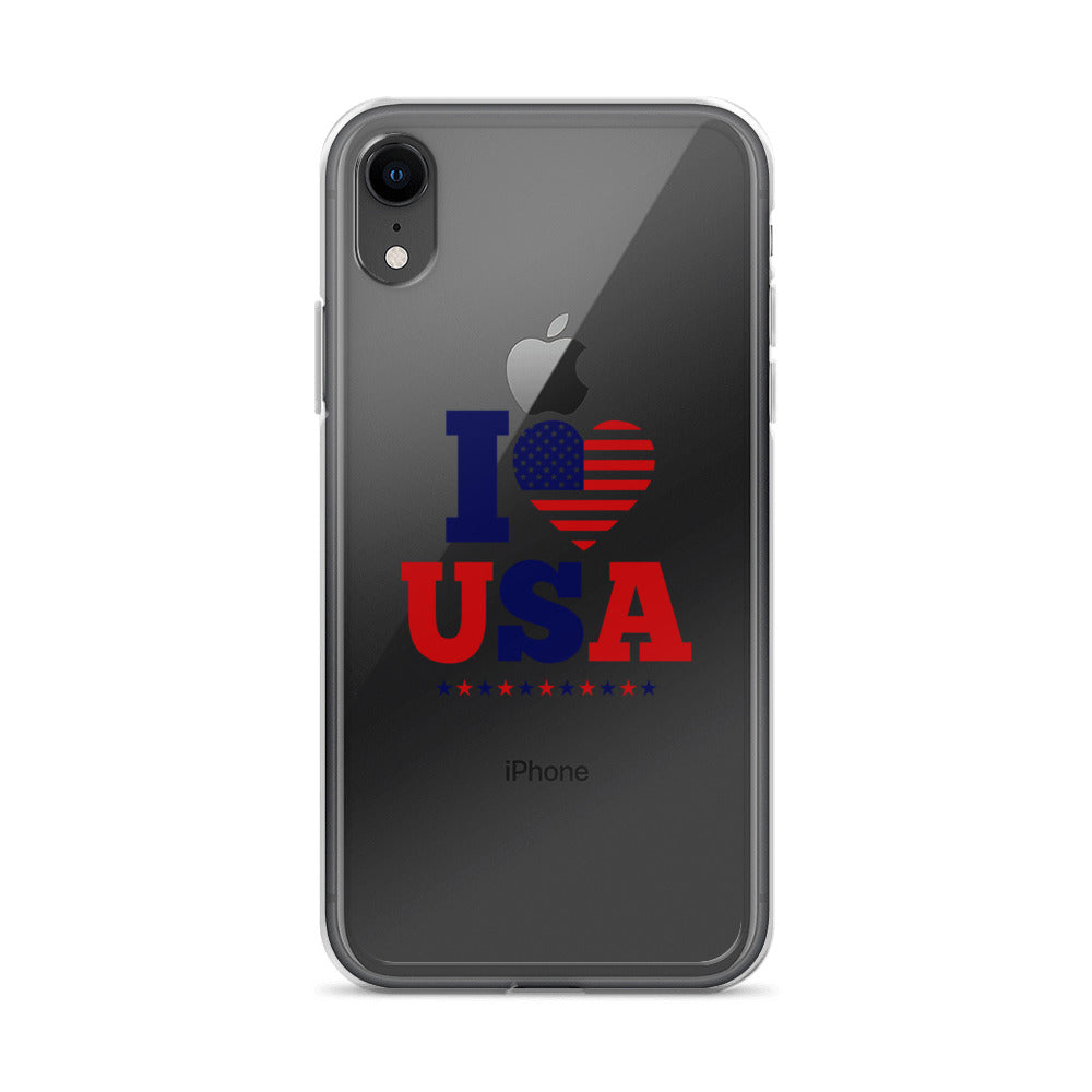 I LOVE USA - iPhone Case Transparent