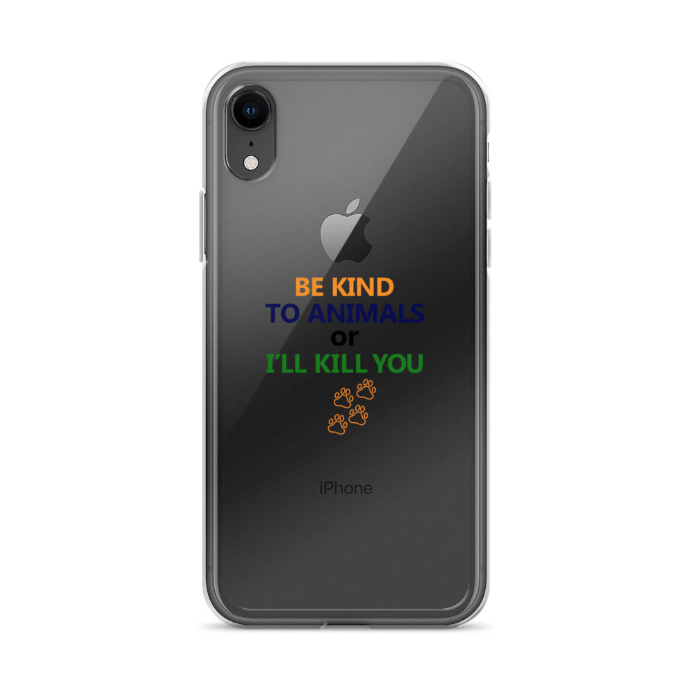 BE KIND TO ANIMALS - iPhone Case Transparent