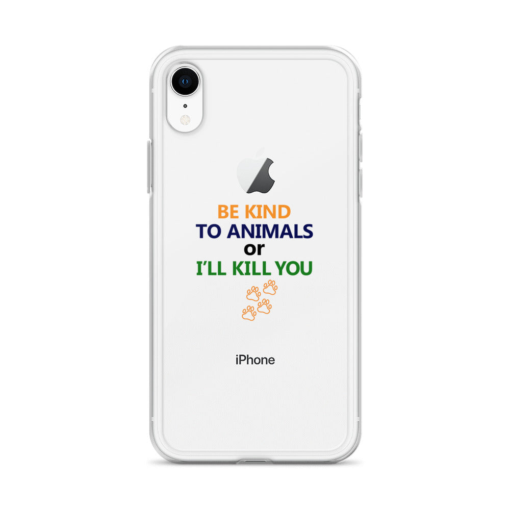 BE KIND TO ANIMALS - iPhone Case Transparent