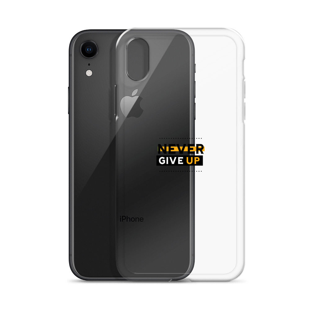 NEVER GIVE UP- iPhone Case Transparent