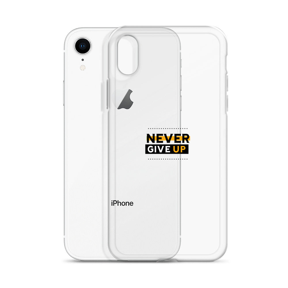 NEVER GIVE UP- iPhone Case Transparent