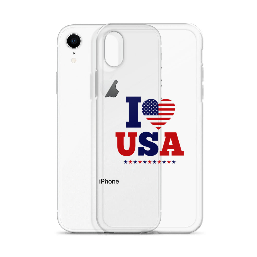 I LOVE USA - iPhone Case Transparent