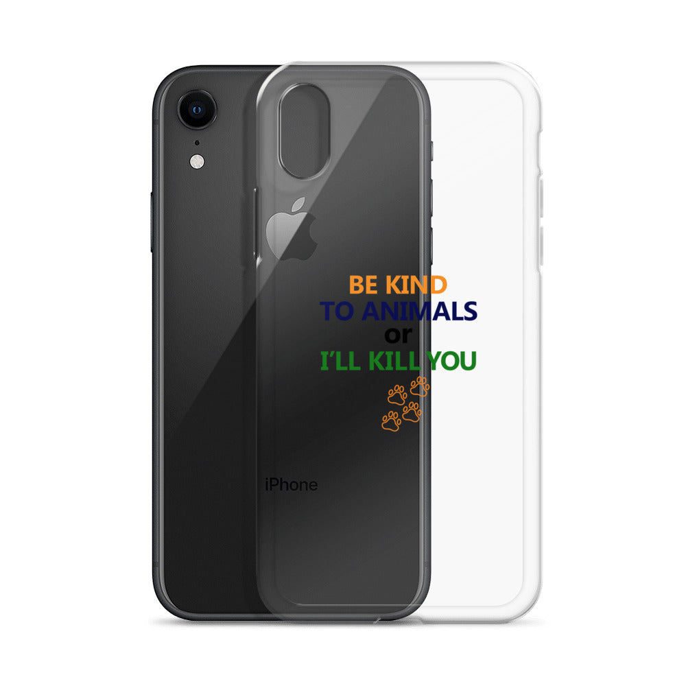 BE KIND TO ANIMALS - iPhone Case Transparent