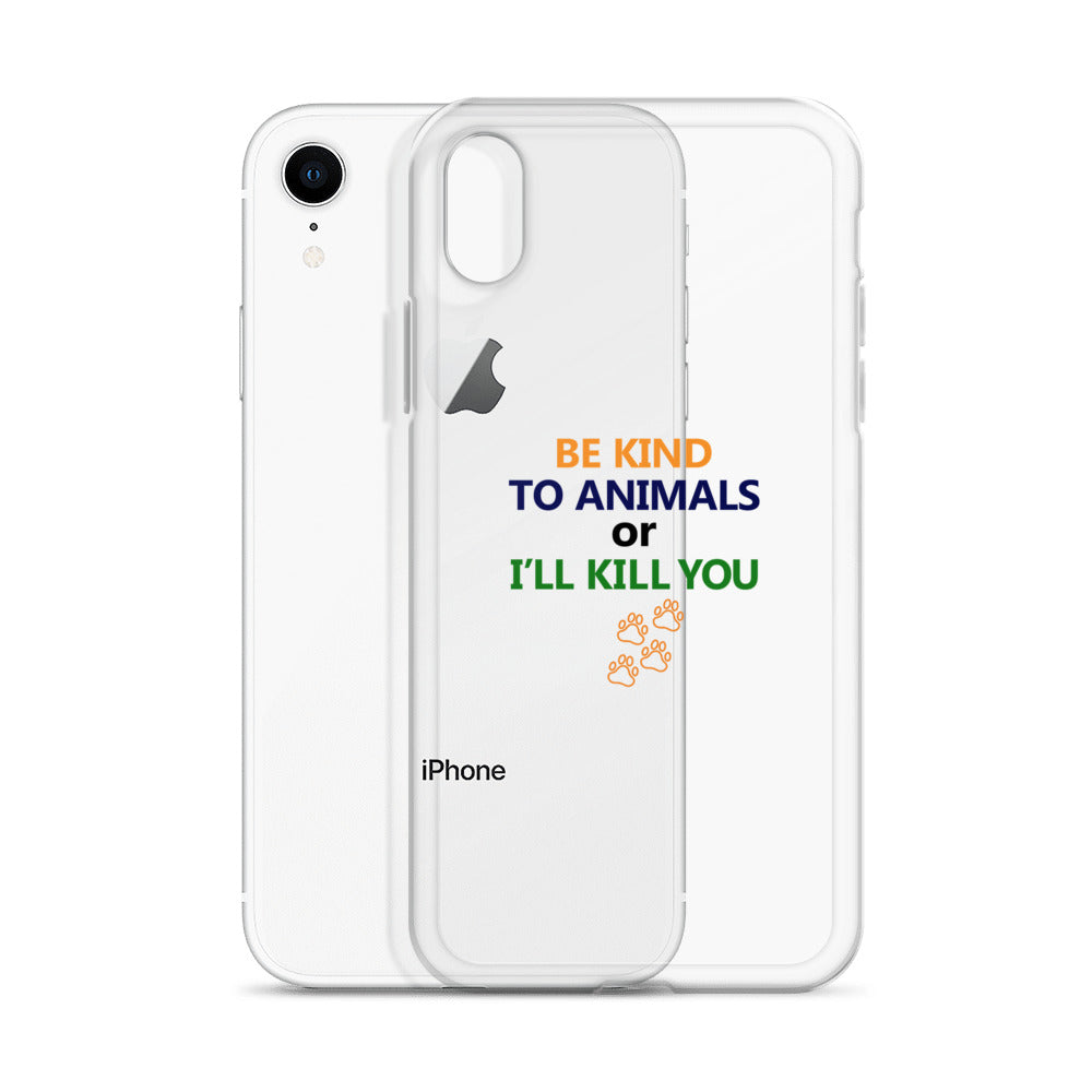 BE KIND TO ANIMALS - iPhone Case Transparent