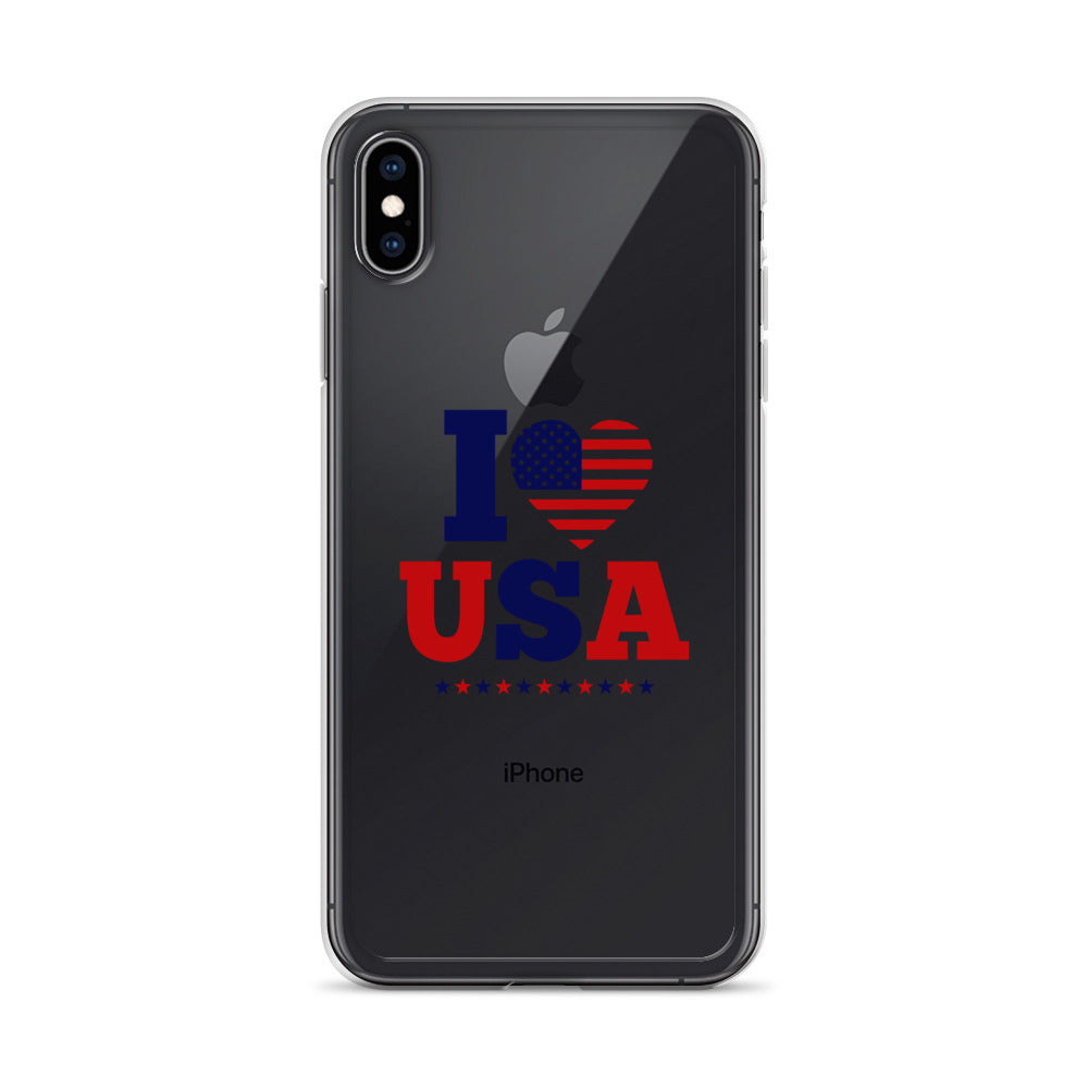 I LOVE USA - iPhone Case Transparent