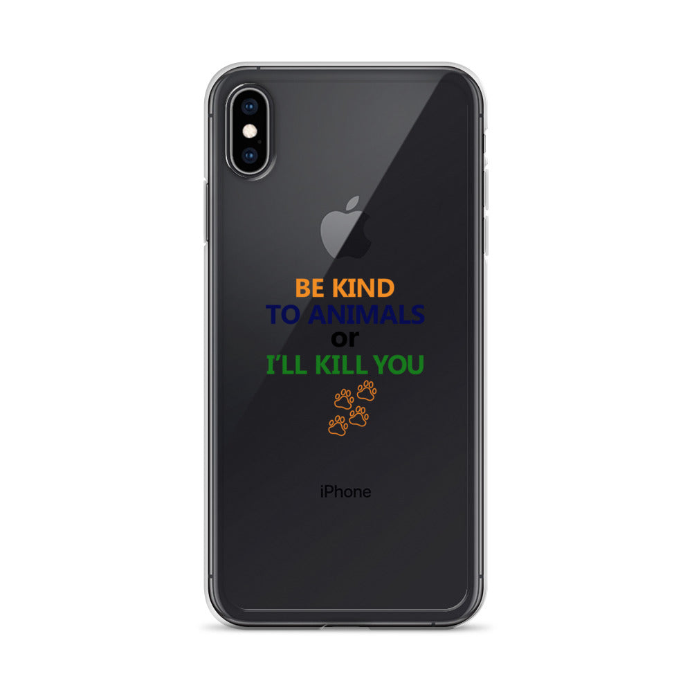 BE KIND TO ANIMALS - iPhone Case Transparent