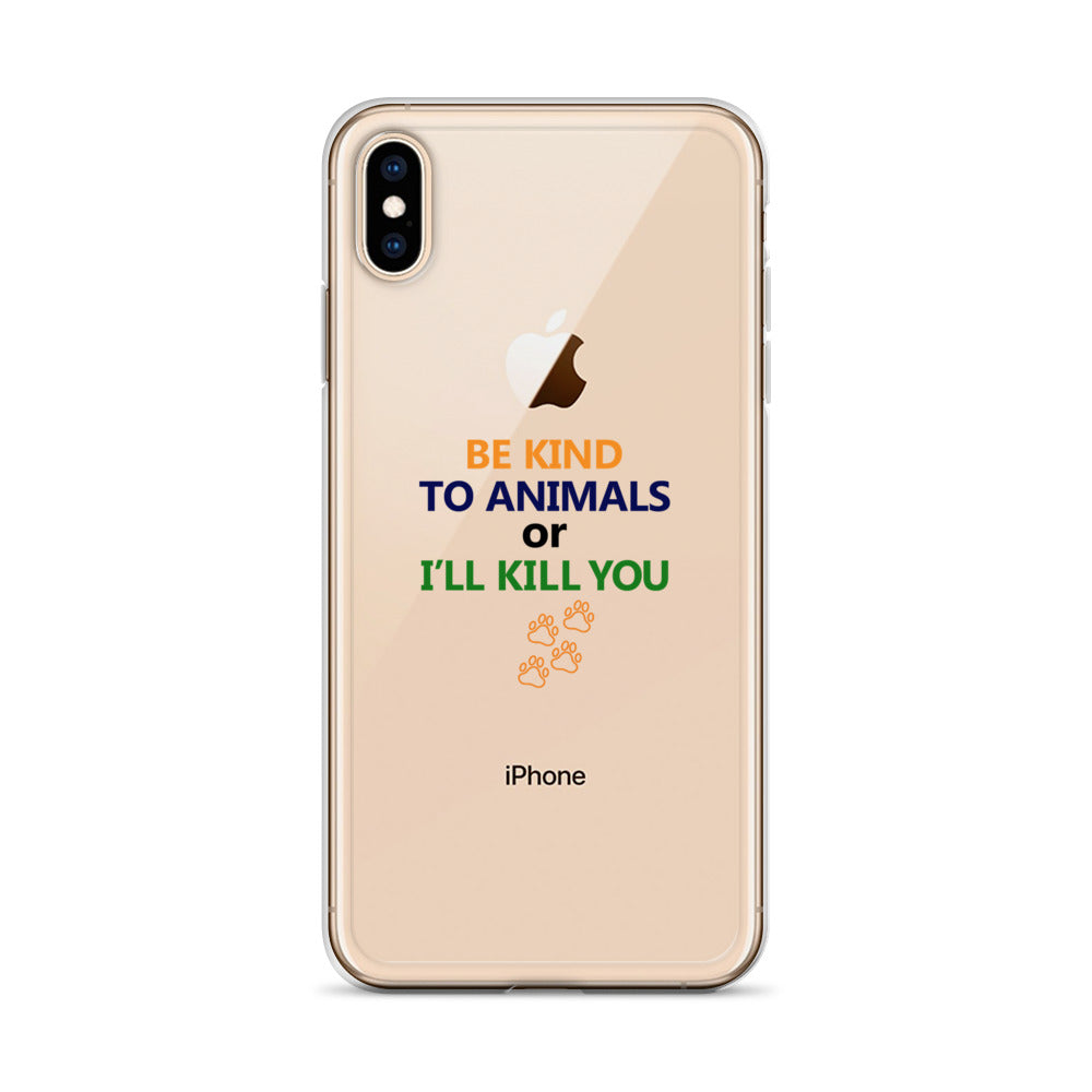 BE KIND TO ANIMALS - iPhone Case Transparent