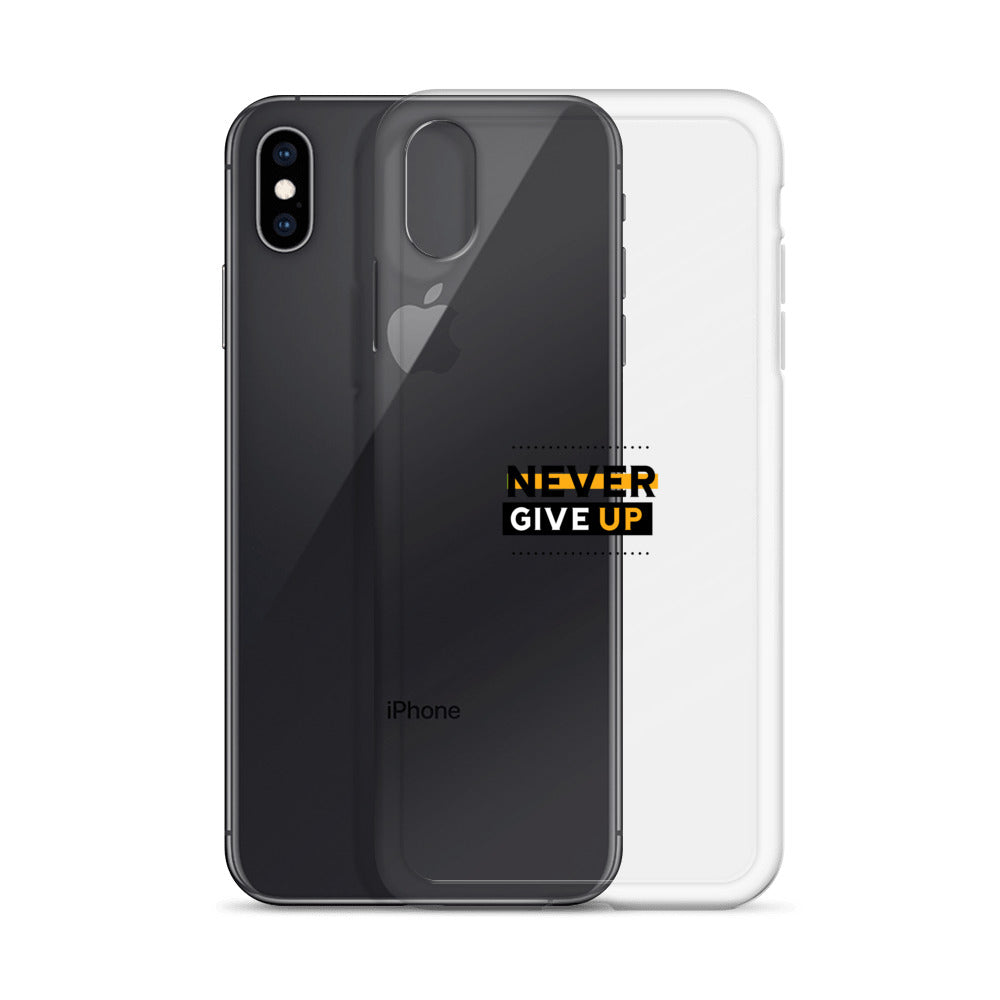 NEVER GIVE UP- iPhone Case Transparent