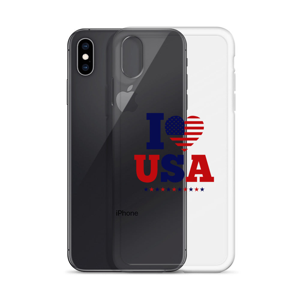 I LOVE USA - iPhone Case Transparent