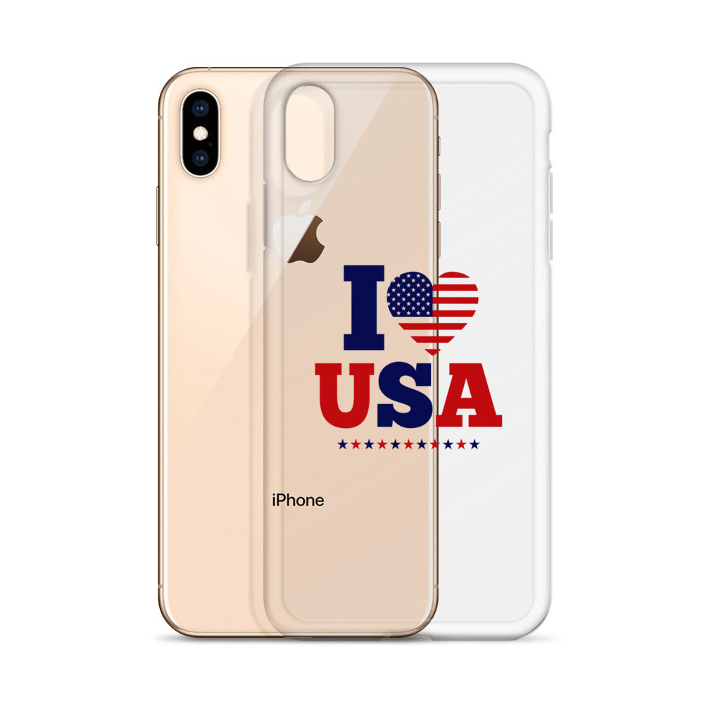 I LOVE USA - iPhone Case Transparent
