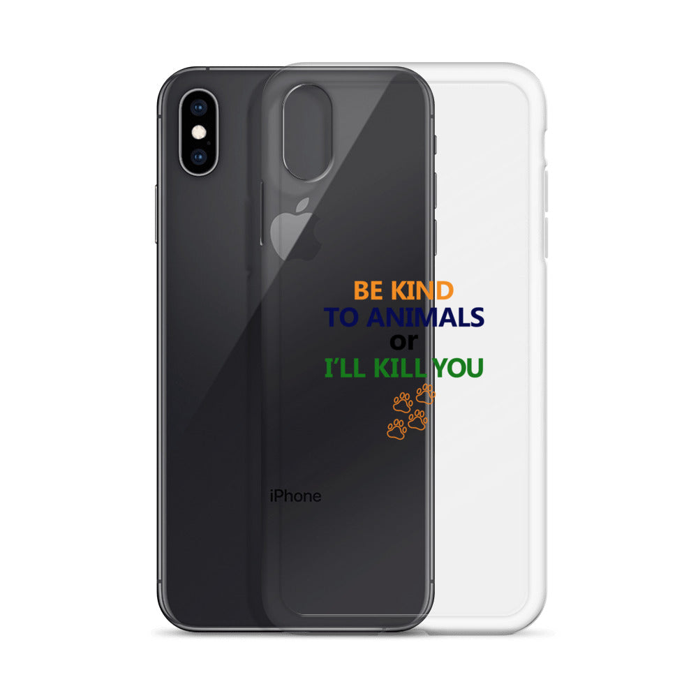 BE KIND TO ANIMALS - iPhone Case Transparent