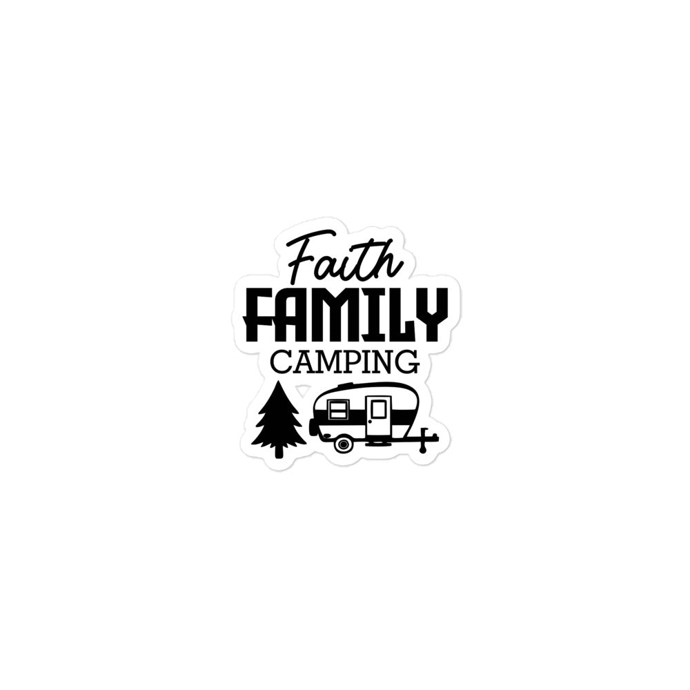 Family Camping- Bubble-free stickers