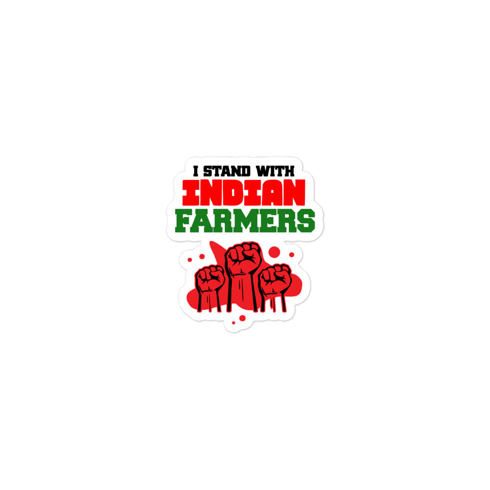 I STAND WITH INDIAN FARMERS - Bubble-free stickers