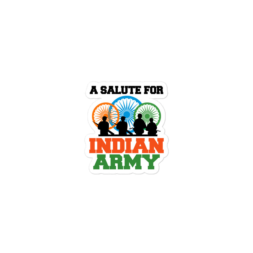 A SALUTE FOR INDIAN ARMY - Bubble-free stickers