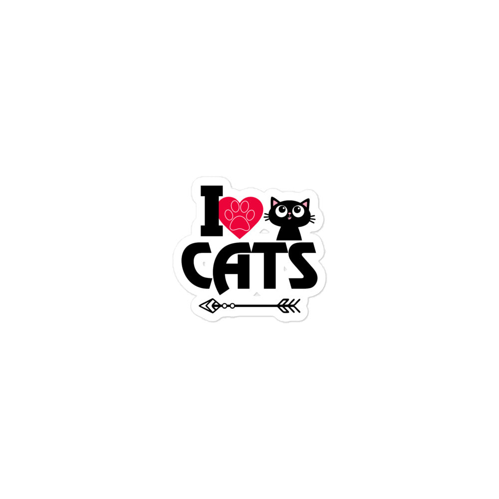 I LOVE CATS - Bubble-free stickers