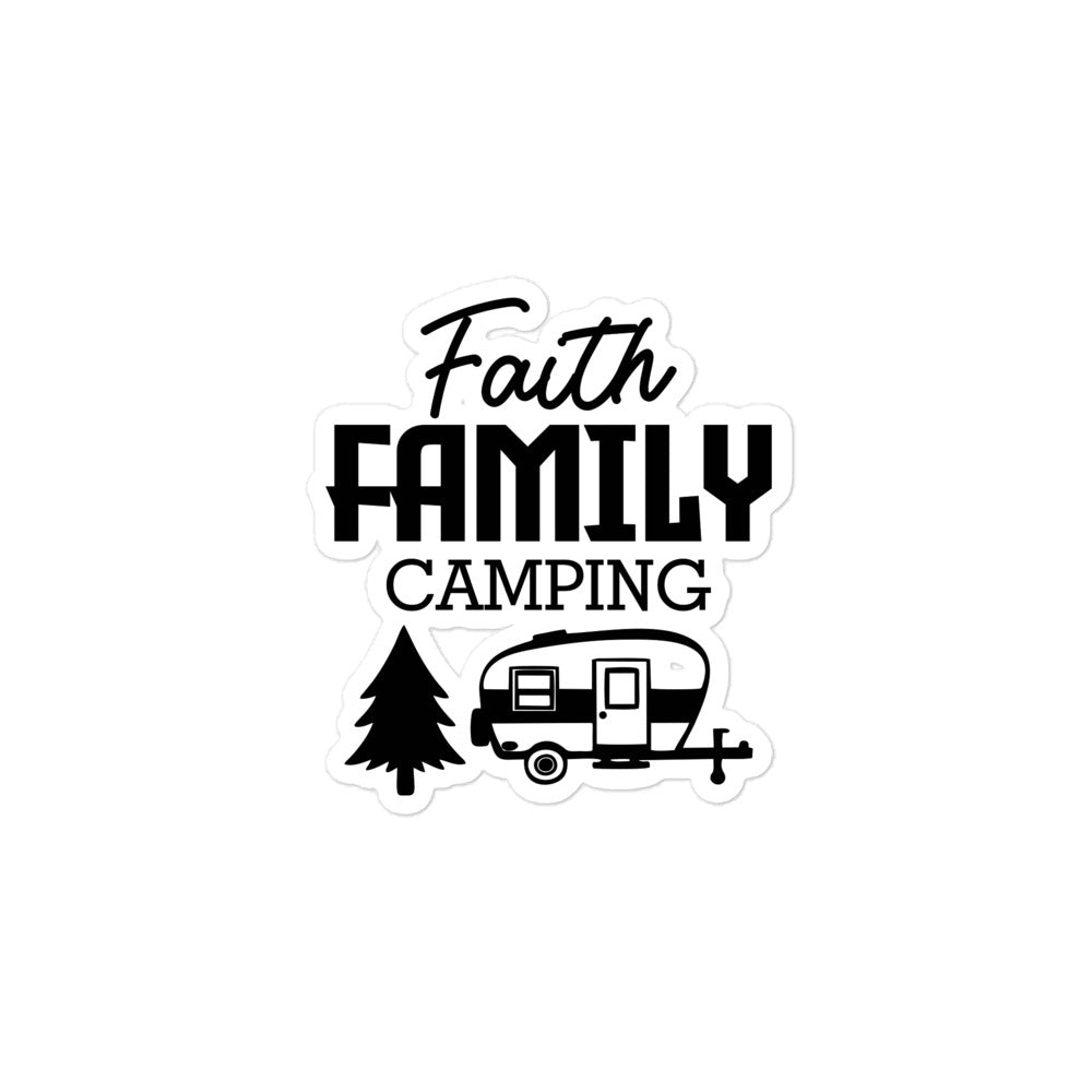 Family Camping- Bubble-free stickers